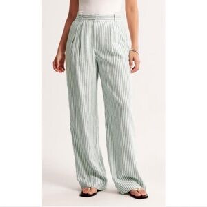 Abercrombie Striped Linen Blend Pants